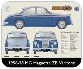 MG Magnette ZB Varitone 1956-58 Place Mat, Small